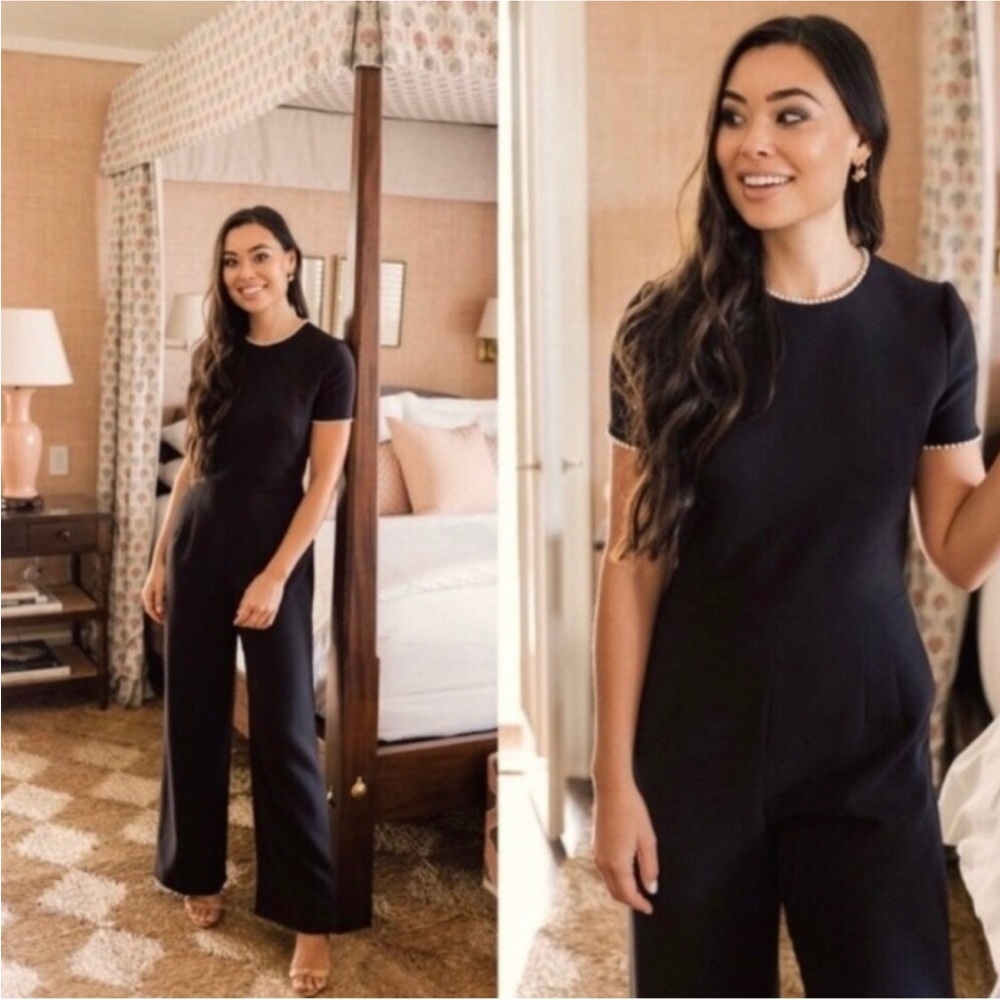 Gal Meets Glam Nadia Pearl Black Jumpsuit Pantsuit